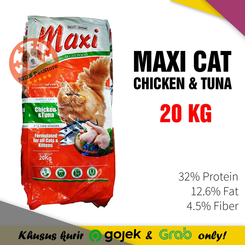 Jual Maxi Cat Food Chicken and Tuna 20 Kg makanan kucing bis best in