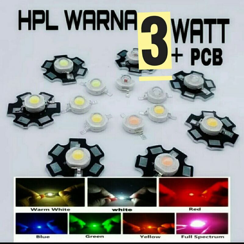 Jual Lampu LED HPL 3W / 3 Watt + Heatsink Pilih Warna Shopee Indonesia
