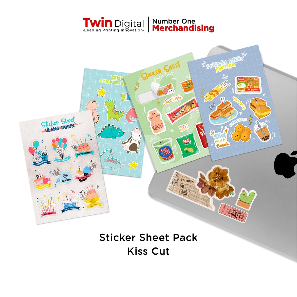 Jual Twindigital Cetak Sticker Sheet Pack Kiss Cut Sticker Sheet HP