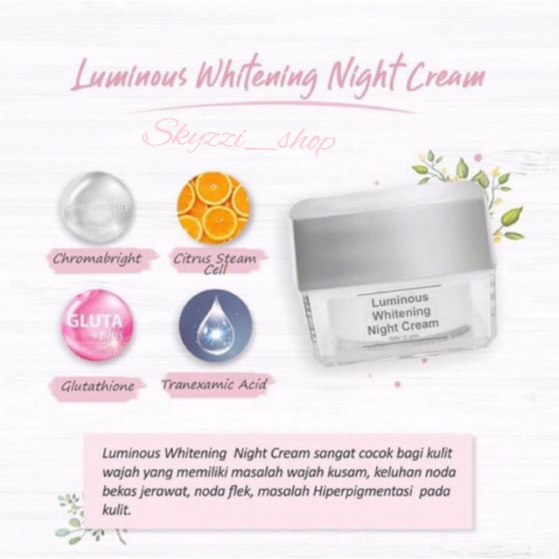 Jual MS GLOW LUMINOUS WHITENING NIGHT CREAM MS GLOW KRIM MALAM