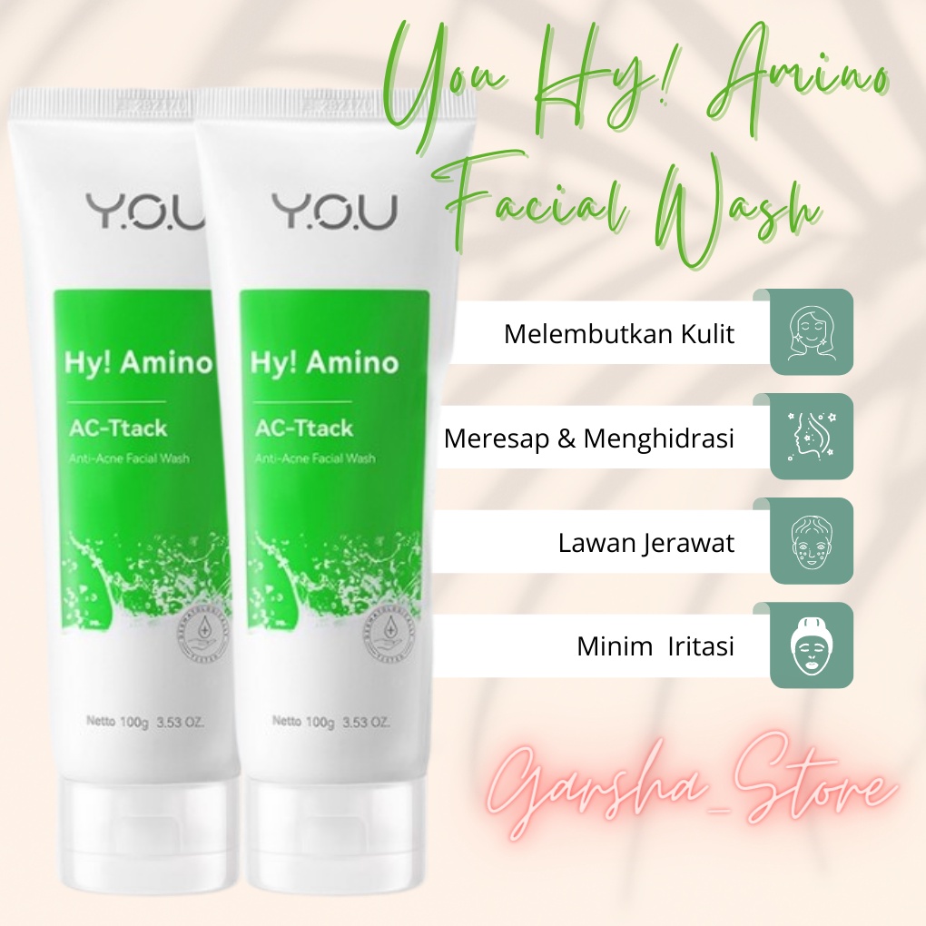 Jual YOU Hy! Amino Facial Wash AntiAcne Sabun Cuci Muka BPOM Shopee