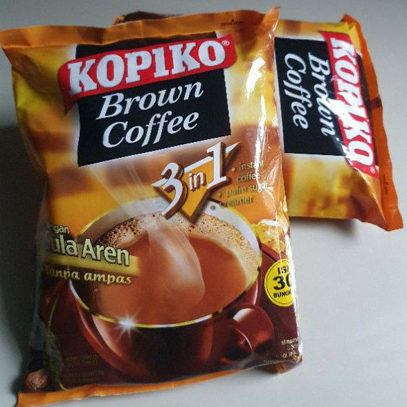 Jual KOPIKO Brown Coffee 3 in 1 kopi tanpa ampas Gula Aren ( 30 sachets