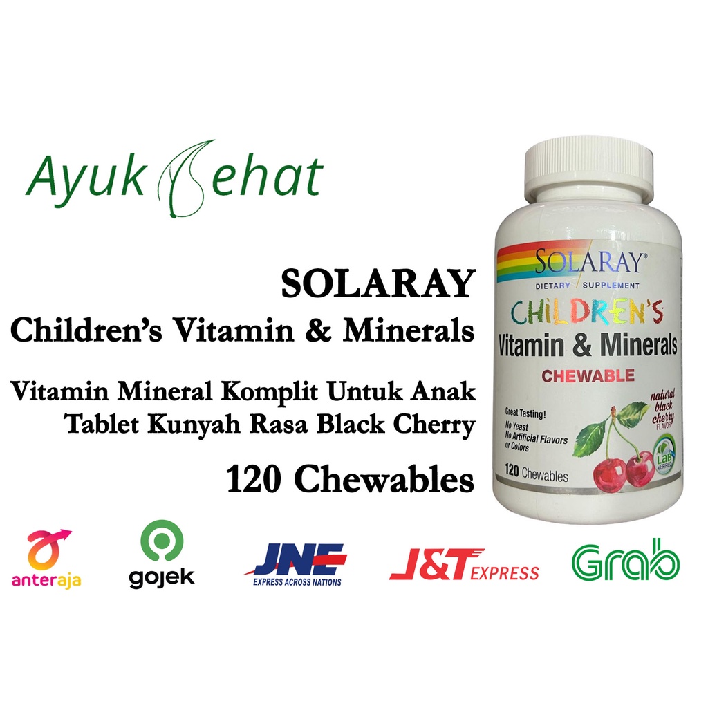 Jual Solaray Children Vitamin and Minerals 120 Chewables Tablets Black