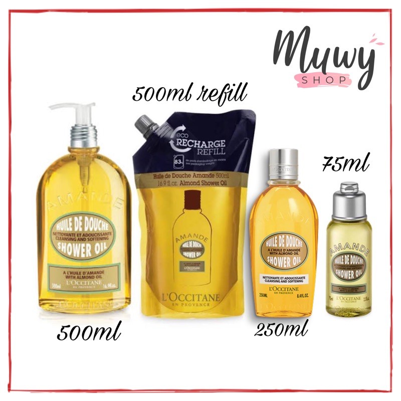 Jual L’Occitane Loccitane Almond Shower Oil 500ml / 250ml / Refill