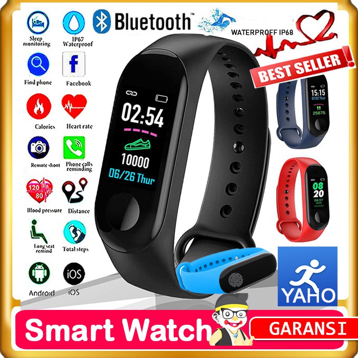 Jual Jam HP Smart Watch M3 Bracelet YOHO Sport Anti Air Smartband