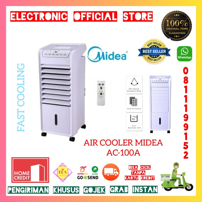 Jual Air Cooler Midea Ac100A Ac100A Ac 100 A Fast Cooling Big Water Tank Shopee Indonesia