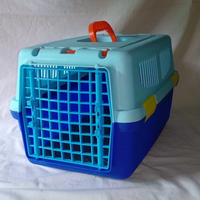 Jual CARGOPET KANDANG KUCING BOX CARGOTRAVEL 2PINTU BIRU+HIJAU PET