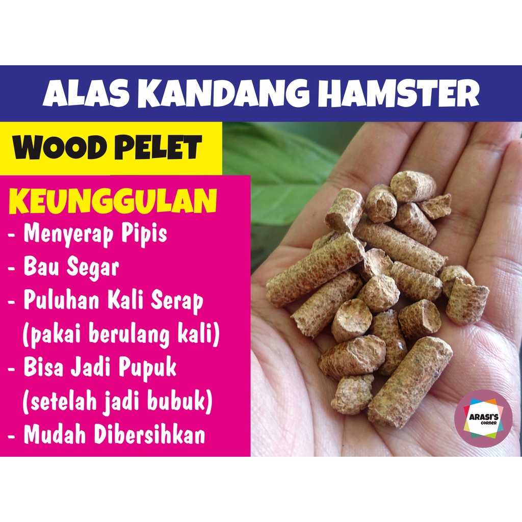 Jual Wood Pellet Hamster / Wood Pellet / Alas Kandang Hamster 500gr