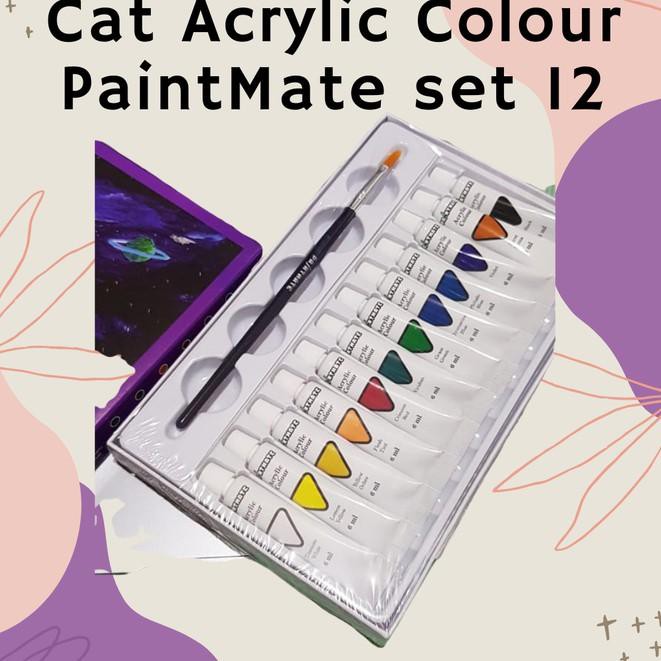 Jual Cat Lukis Acrylic Akrilik Set Komplit Paintmate Paint Mate 12