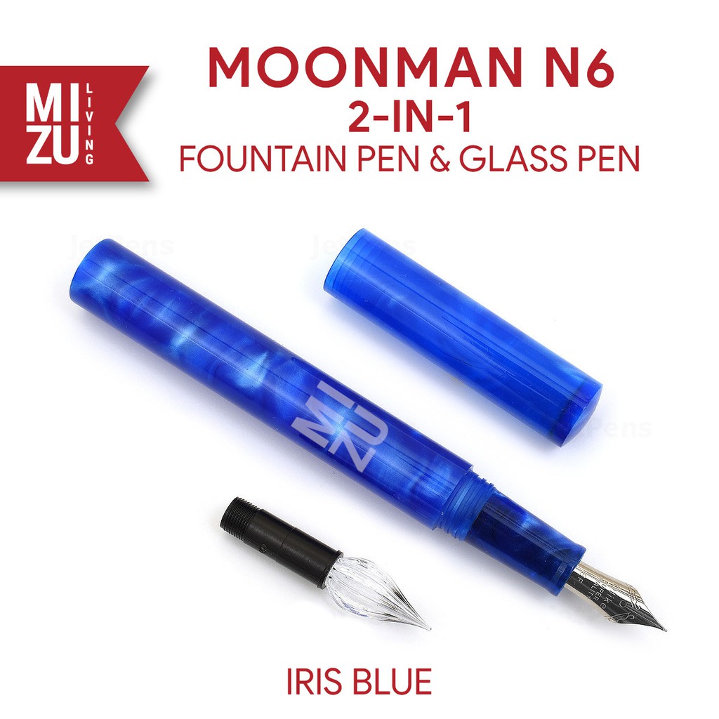 Jual MOONMAN N6 2in1 Resin Fountain Pen & Glass Dip Pen Stainless Steel