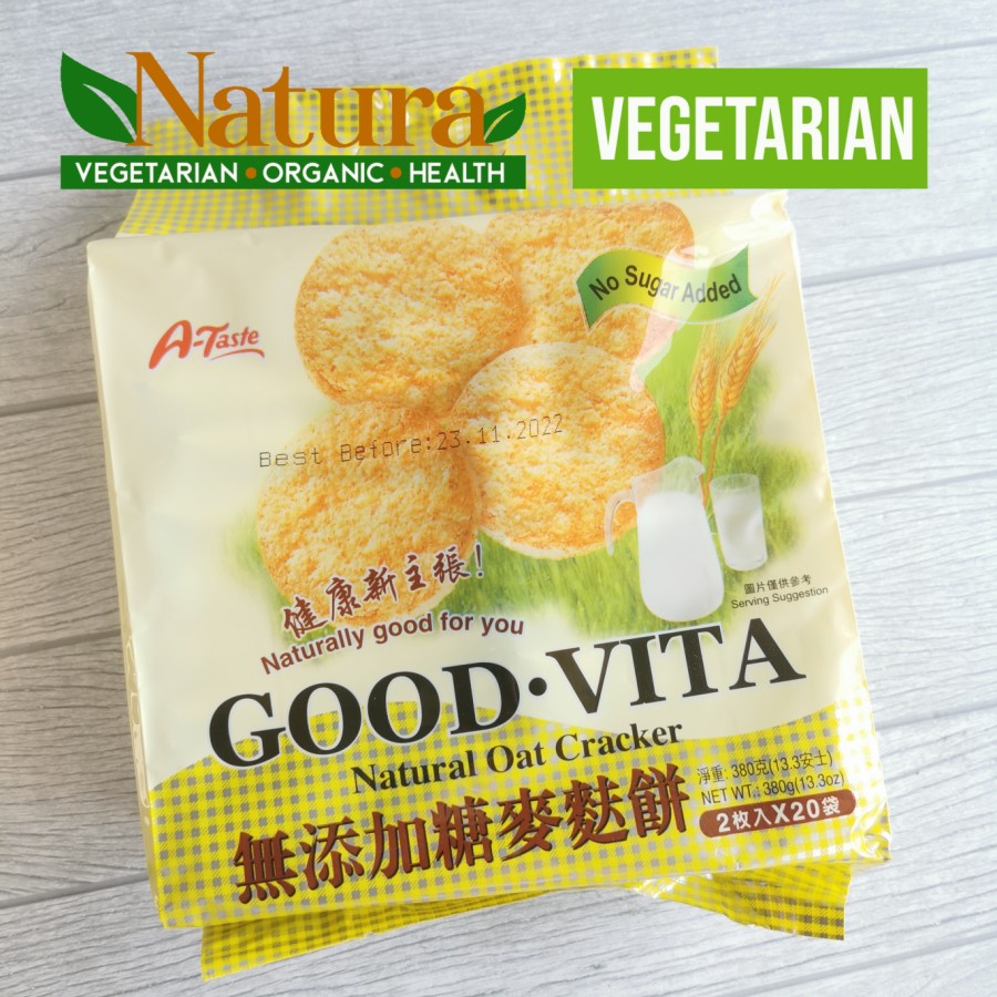 Jual Good Vita Natural Oat Cracker 380gr Biskuit Tanpa Gula Diabetes