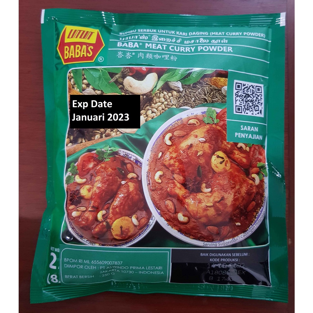Jual Bumbu Kari Babas / Bumbu Baba DAGING/AYAM 250 gr / Meat Curry