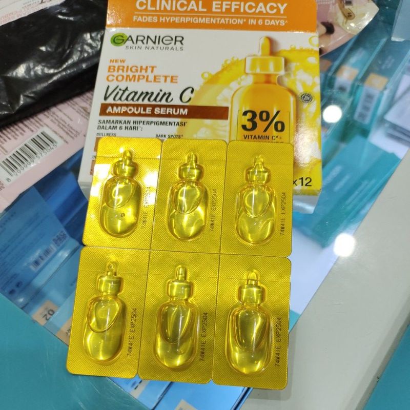 Jual garnier bright complete vitamin c ampoule serum 1pcs Shopee Indonesia