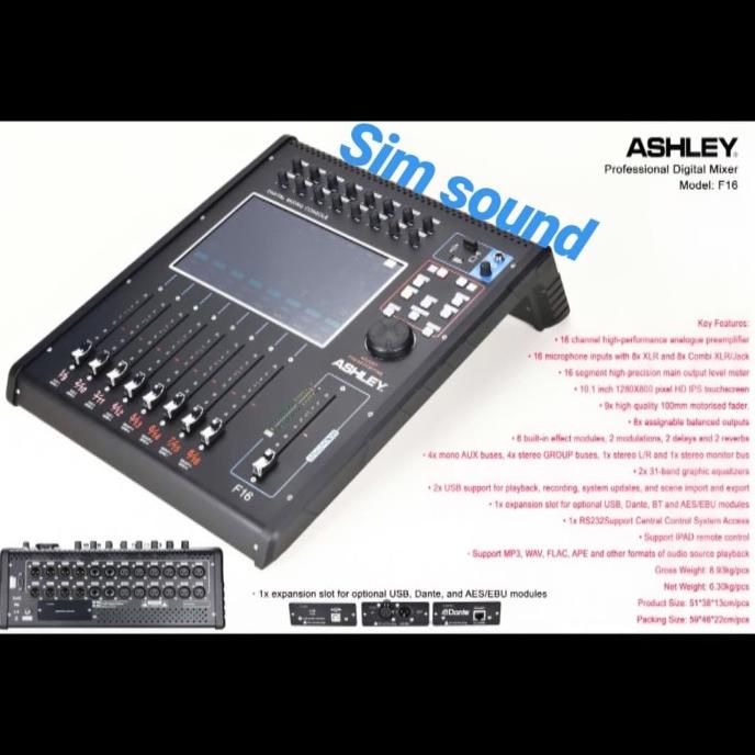 Jual MIXER AUDIO DIGITAL ASHLEY F16 ORIGINAL MIXER ASHLEY F 16 GARANSI