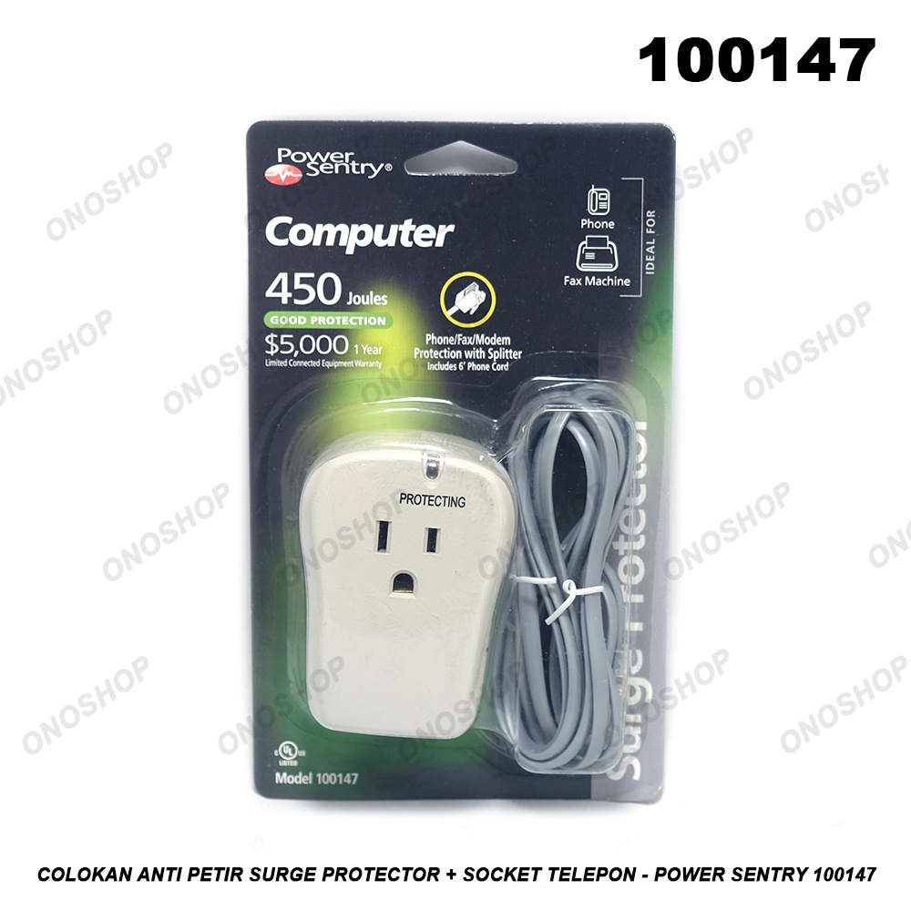 Jual Colokan Anti Petir Surge Protector Socket Telepon Power Sentry