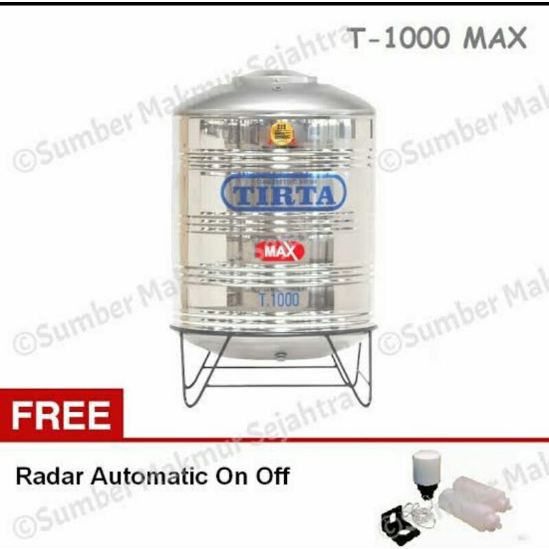 Jual Tangki Air TIRTA Stainless T1000 850 Ltr Khusus Medan Free