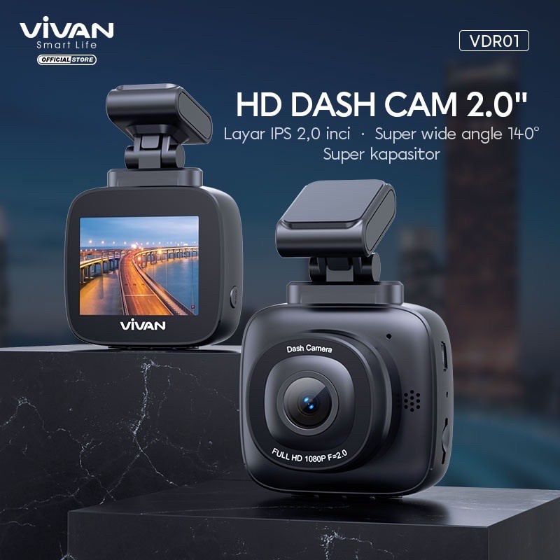 Jual VIVAN Dash Cam / CCTV Mobil 1080HD VDR01 Super Wide Angle Dashcam Car Shopee Indonesia