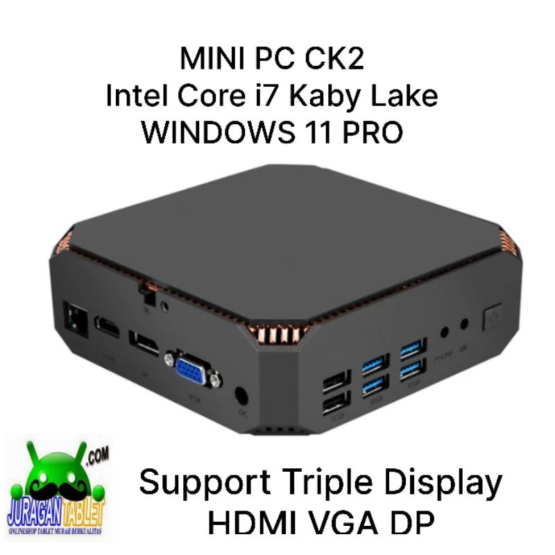 Jual Mini PC CK2 Intel Core i7 7500U 16/1TB HDMI VGA DP 4K WiFi SSD