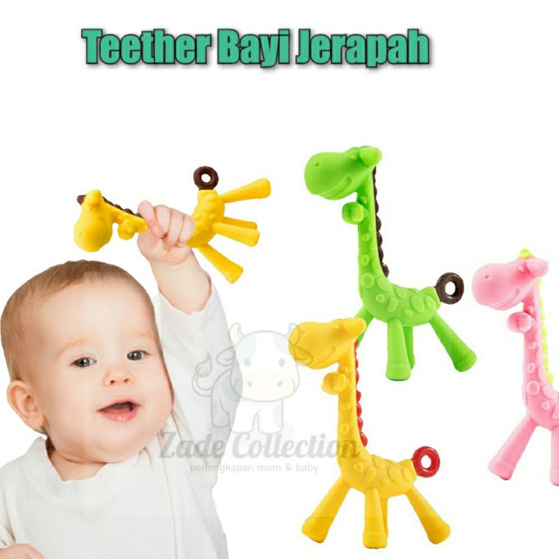 Jual Teether baby jerapah 3D genggam gigitan gusi bayi BPA mainan bayi