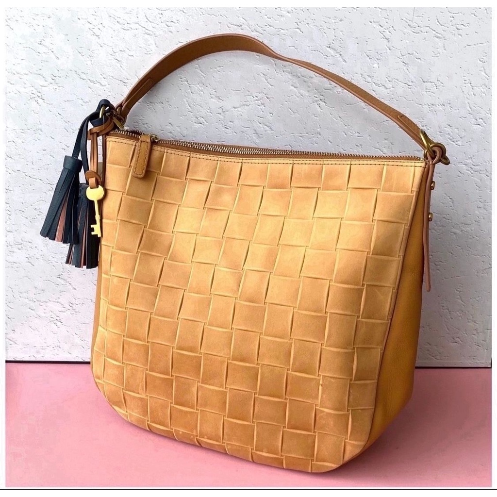 Jual Tas Wanita Branded Fossil Jolie Hobo Tan Purse Handbag Brown 100