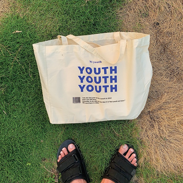 Jual Tote Bag HI YOUTH Ada Kantong Nudie Bags Aesthetic Kanvas Tas