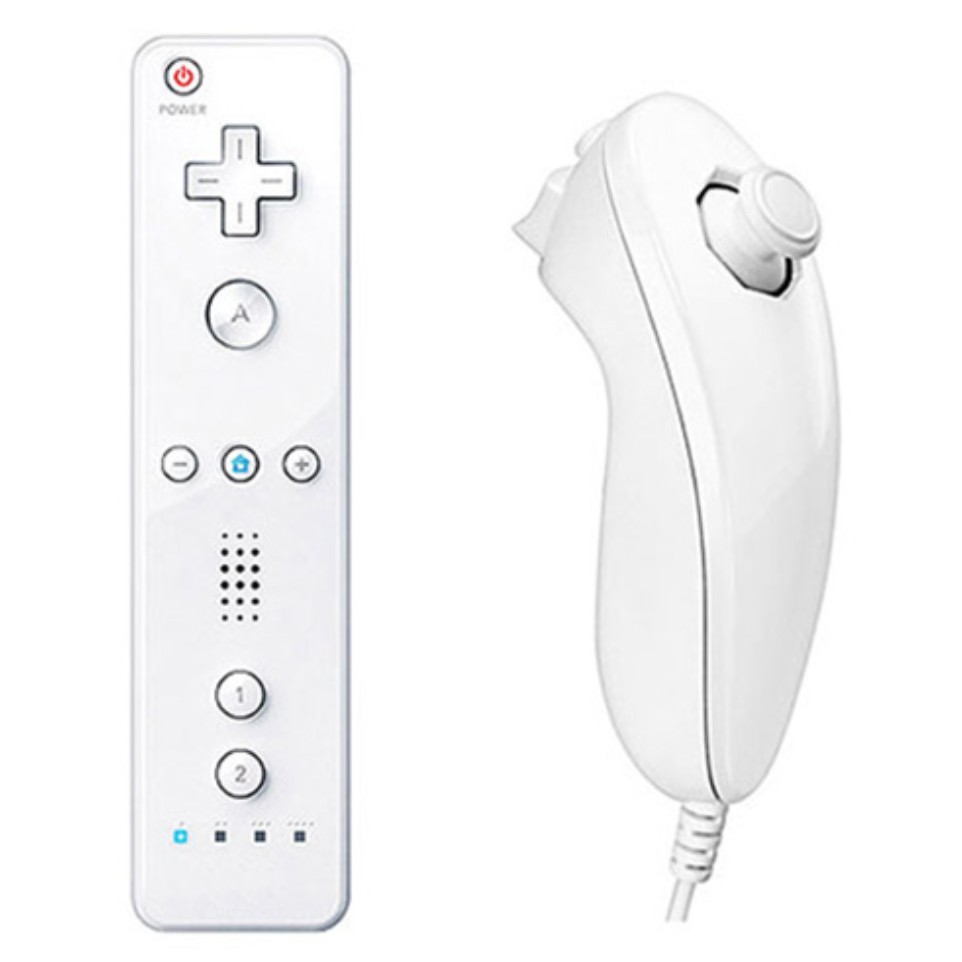 Jual White Wii Remote Controller Motion Plus and Nunchuck Controller