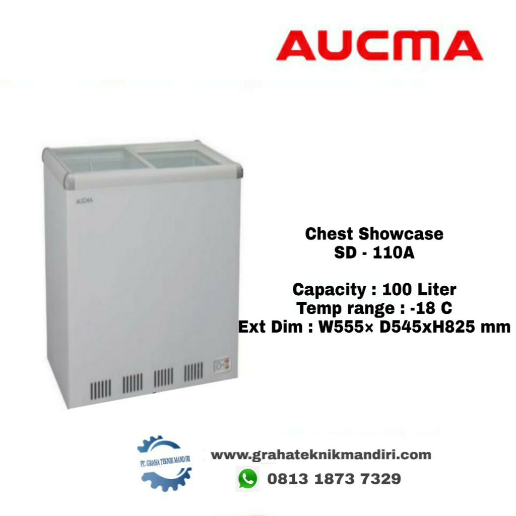 Jual Aucma Chest Freezer Flat Glass Door 100 Liter SD110ASBID