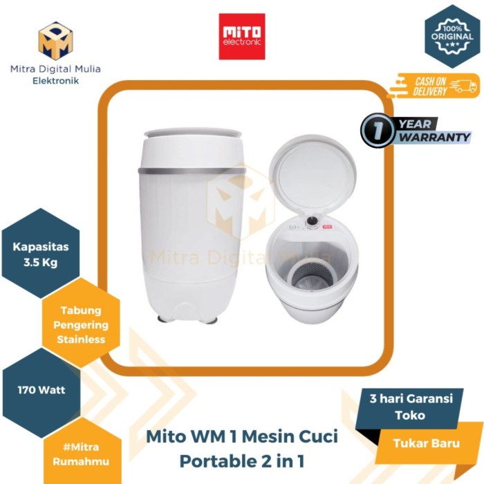 Jual [COD] MITO WM 1 MESIN CUCI MINI 3.5 LITER PORTABLE WASHING MACHINE
