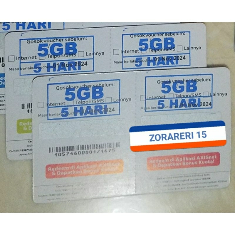 Jual Voucher AXIS 5GB 5 Hari SPESIAL JAWA (JABAR JATENG JATIM) Shopee