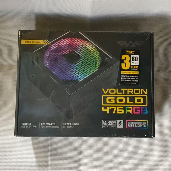 Jual ARMAGGEDDON VOLTRON 475 80+ GOLD RGB 475W POWER SUPPLY Resmi