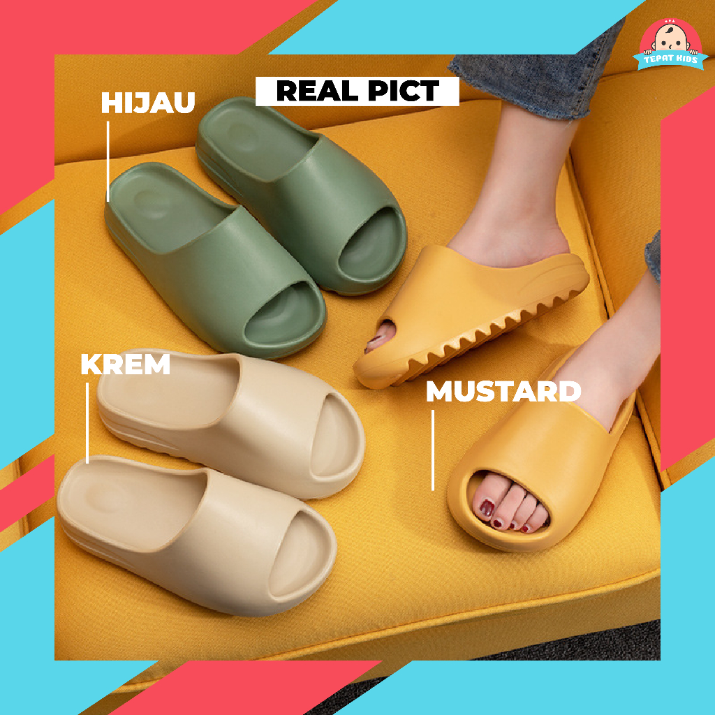 Jual TEPATKIDS SANDAL YEEZY MONSTERA SLIDES KARET SLIPPER KANYE WEST