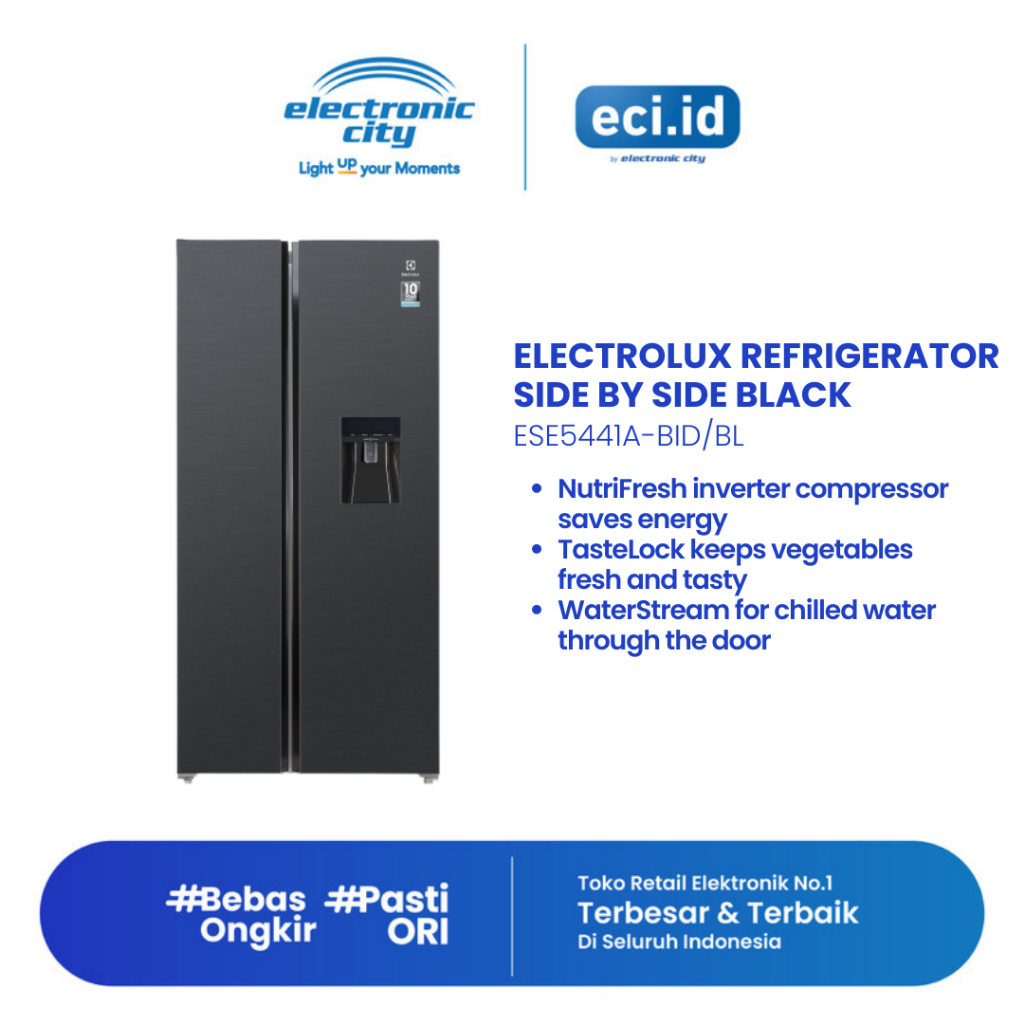 Jual Electrolux Kulkas Side By Side 2 Pintu 525 Liter ESE5441ABID/BL