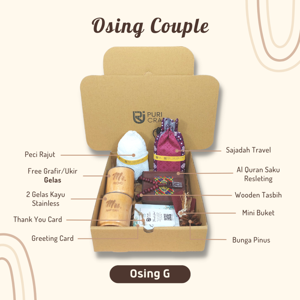Jual OSING Couple Series / FREE UKIR / Hampers Pernikahan / Hampers Wedding / Kado Pernikahan