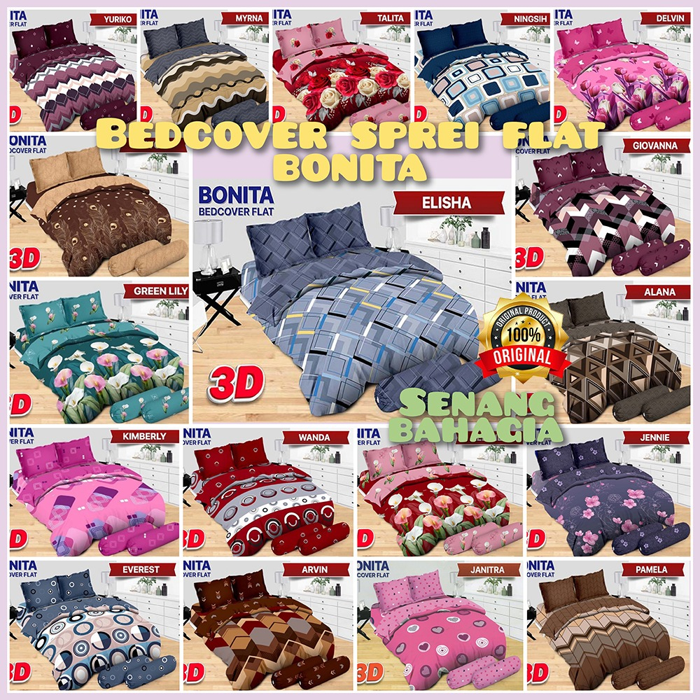 Jual Bed Cover Set 180x200 Bonita Bedcover Bonita Sprei Flat King 180 x