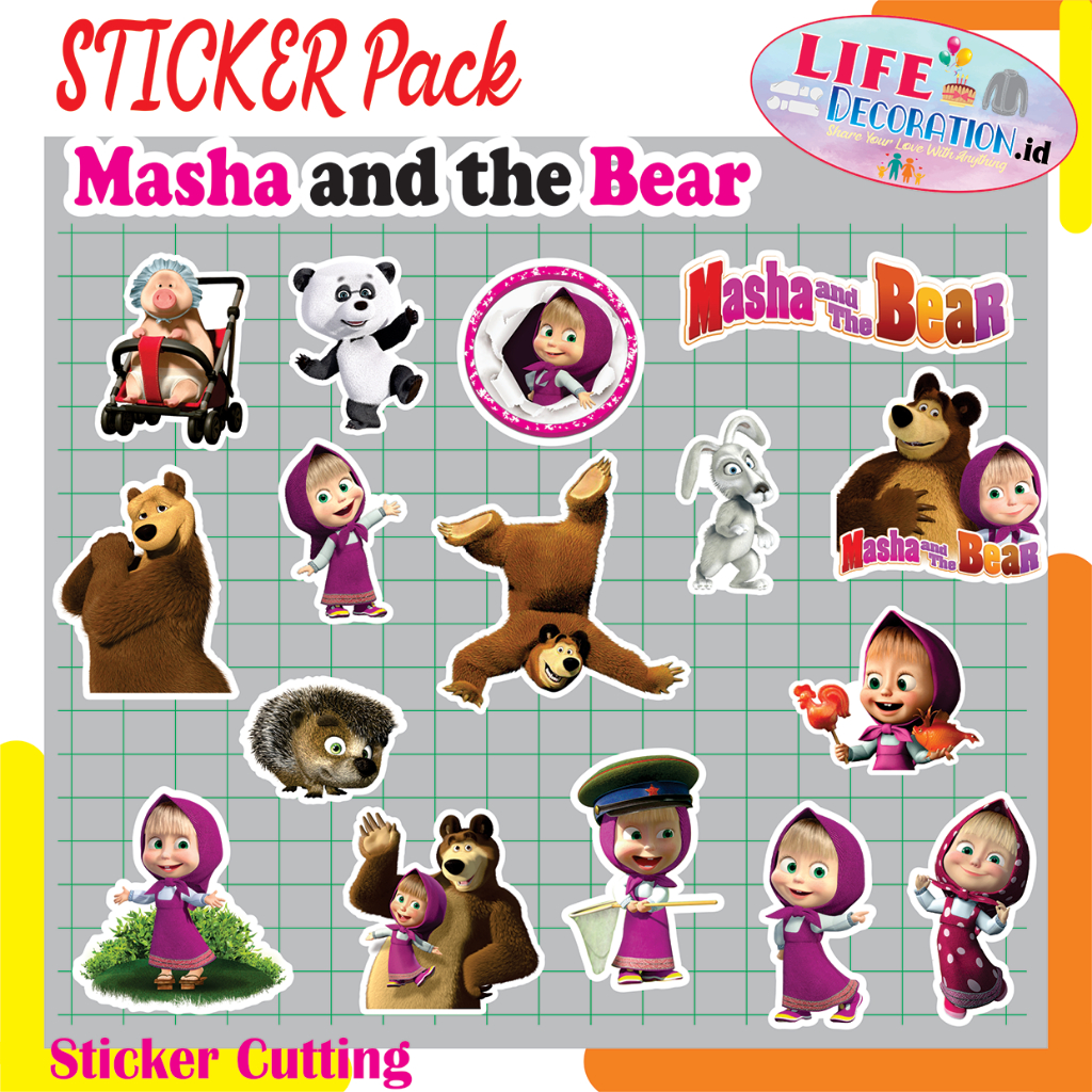 Jual STIKER MASHA AND THE BEAR / MASHA BEAR STICKER PACK Shopee Indonesia
