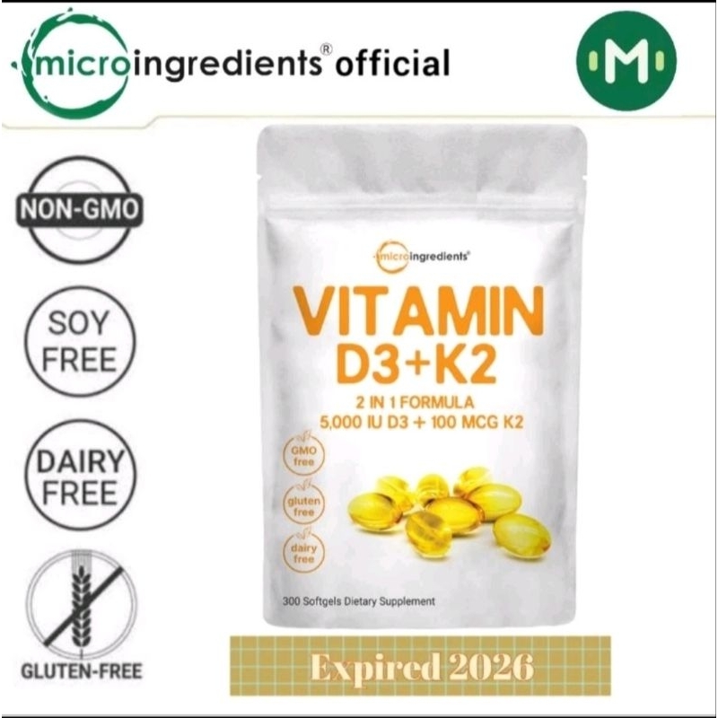 Jual Terbaik Microingredients Vitamin D3 K2 5000Iu Isi 300Softgel Micro