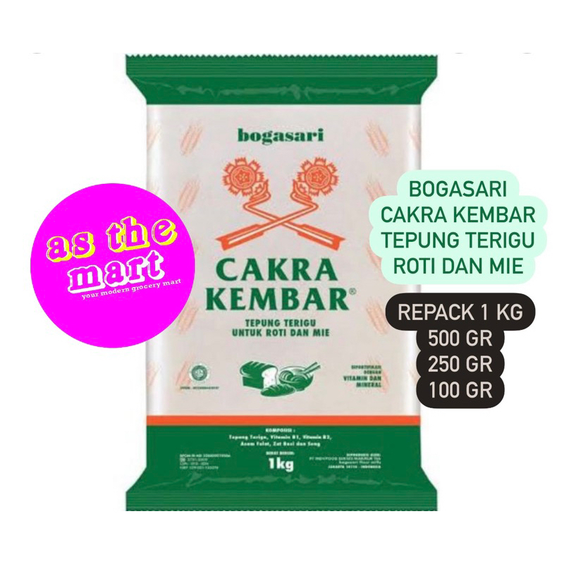 Jual Tepung Terigu Cakra Kembar Bogasari Protein Tinggi Repack 100 gr