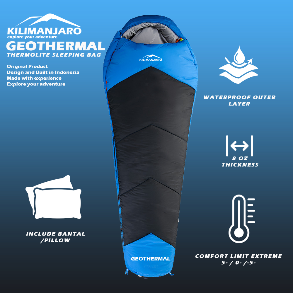 Jual Sleeping Bag Kilimanjaro Geothermal Waterproof Super Hangat