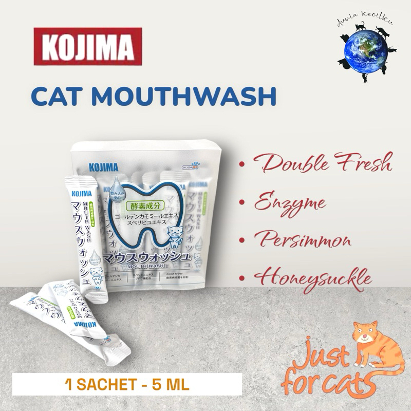 Jual Kojima Cat Mouthwash Sachet Anti Bau Mulut Kucing / Anti Plak