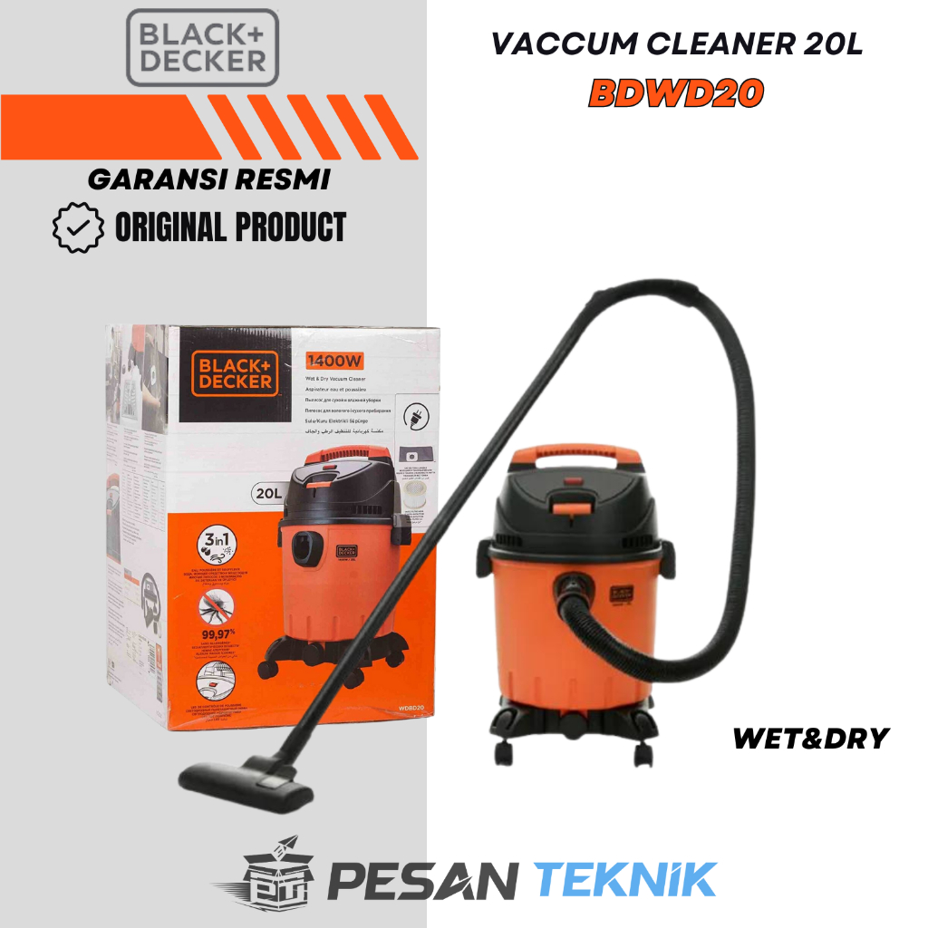 Jual mesin vacum vacuum cleaner 20L WET & DRY BLACK DECKER BDWD20