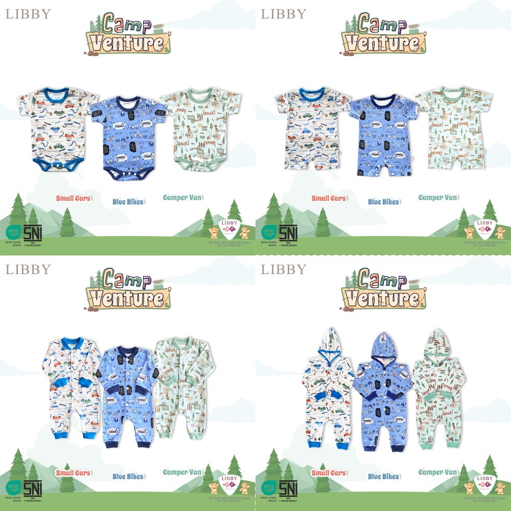 Jual NEW! LIBBY BABY KODOK JUMPER NEWBORN MOTIF 3PCS CAMP VENTURE