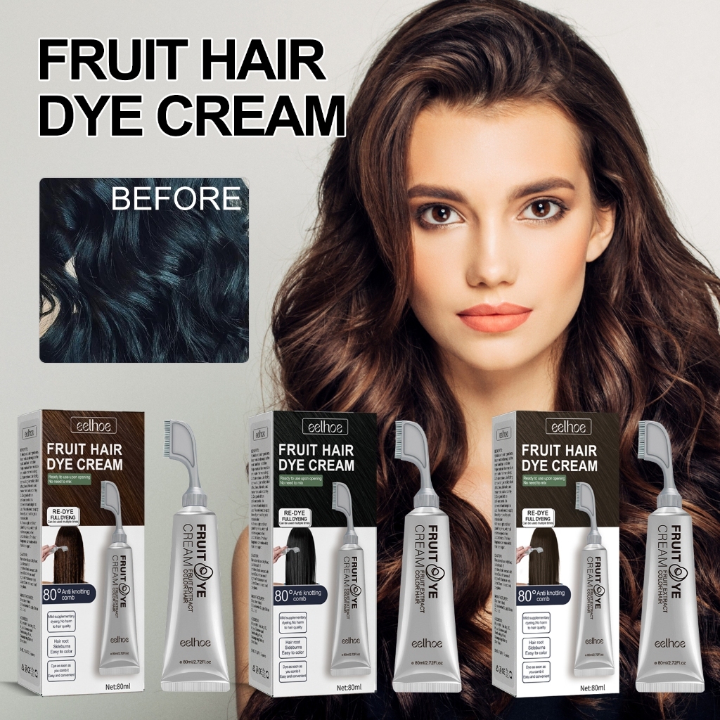 Jual Fruit Hair Dye Cream Pewarna Rambut Eelhoe Chestnut Brown Black