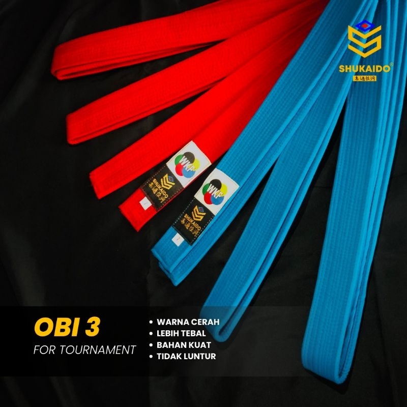 Jual [OBI 3] SHUKAIDO SABUK PERTANDINGAN KARATE // SABUK PREMIUM KARATE