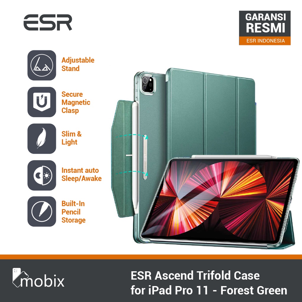 Jual Leather Case iPad Pro 11 ESR Ascend Trifold with Clasp Flip