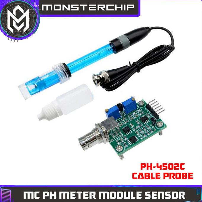 Jual SENSOR PH METER MODULE PH-4502C WITH PROBE ELECTRODE DIY FOR