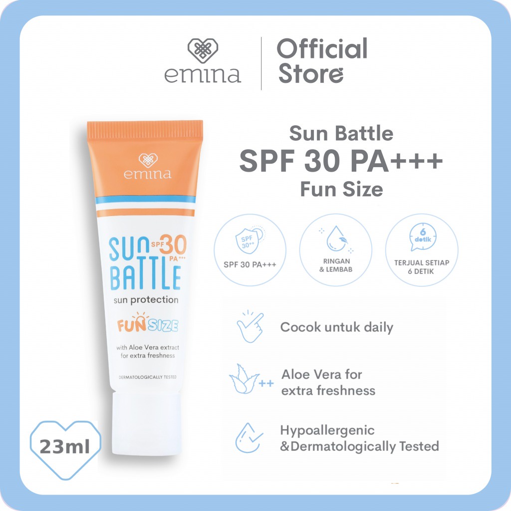 Jual Sunblock Emina Sun Protection SPF 30 Sunblock Wajah dan Badan