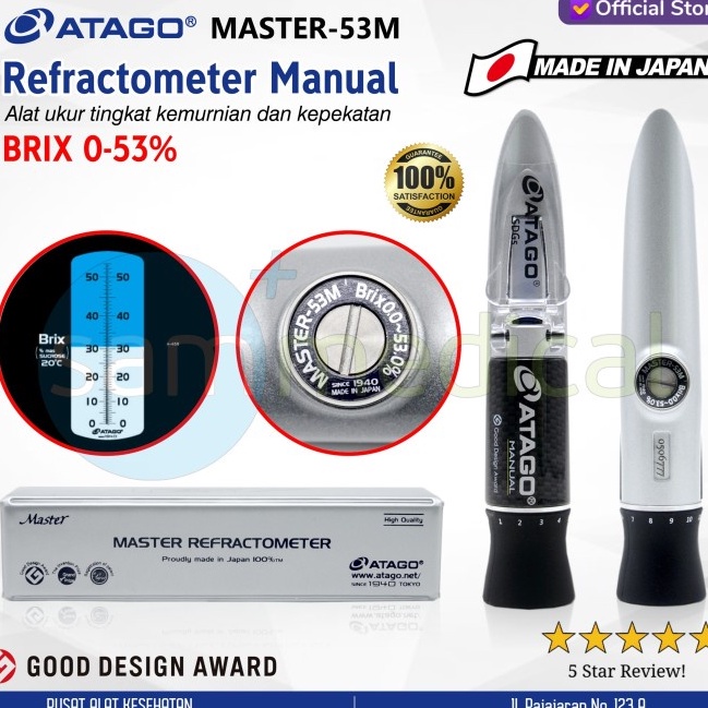 Jual Atago Refractometer Manual BRIX 053 persen Master 53M Shopee