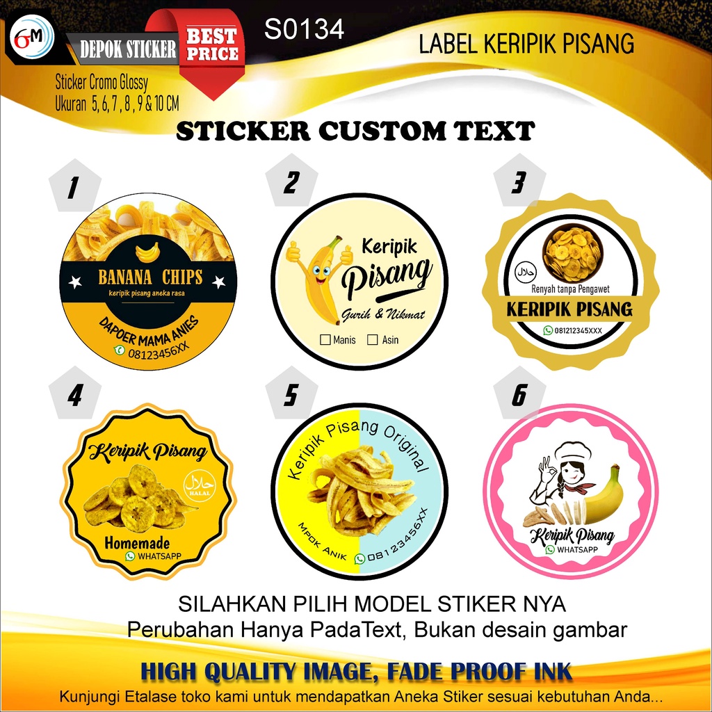 Jual Stiker Label KERIPIK PISANG Shopee Indonesia