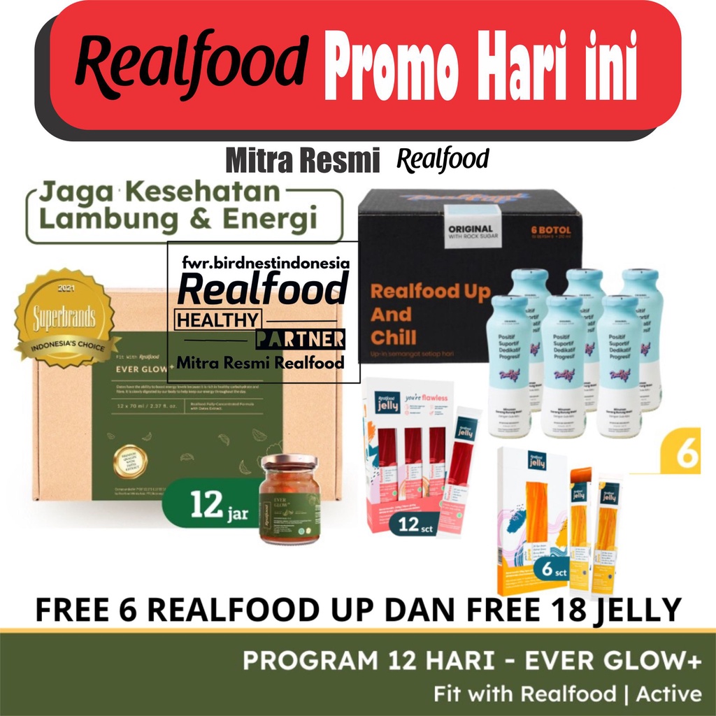 Jual Realfood Ever Glow Plus 12 Jar Free Realfood Up Bird Nest