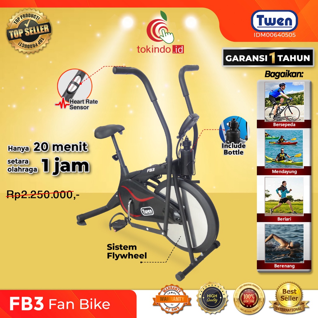 Jual Sepeda Statis Orbitrack Fan Bike TWEN FB3 Putih Shopee Indonesia